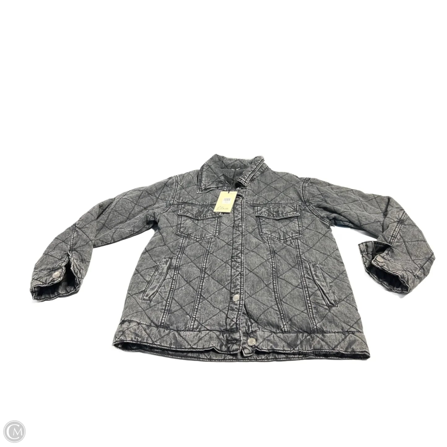 Jacket Puffer & Quilted By Elan In Grey, Size: S