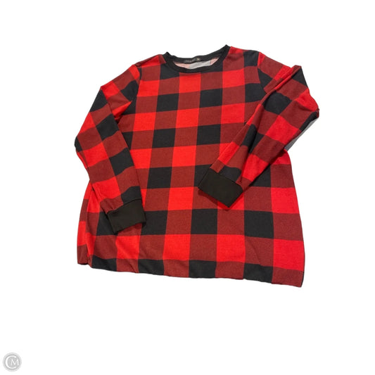Top Long Sleeve By Cme In Black & Red, Size: L