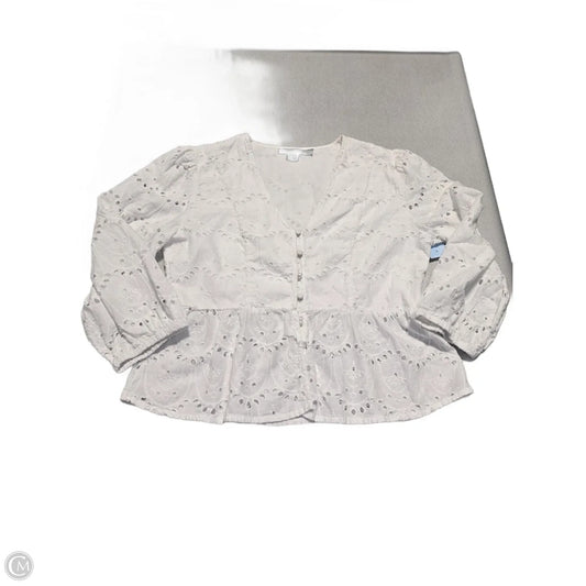 Top Long Sleeve By French Connection In White, Size: M