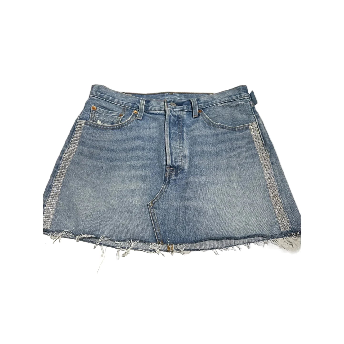 Skirt Mini & Short By Levis In Blue Denim, Size: 8