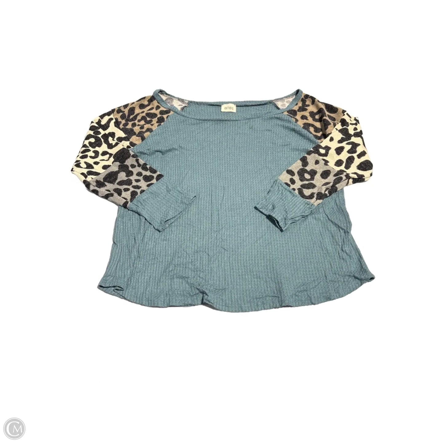 Top Long Sleeve By Bibi In Teal, Size: L