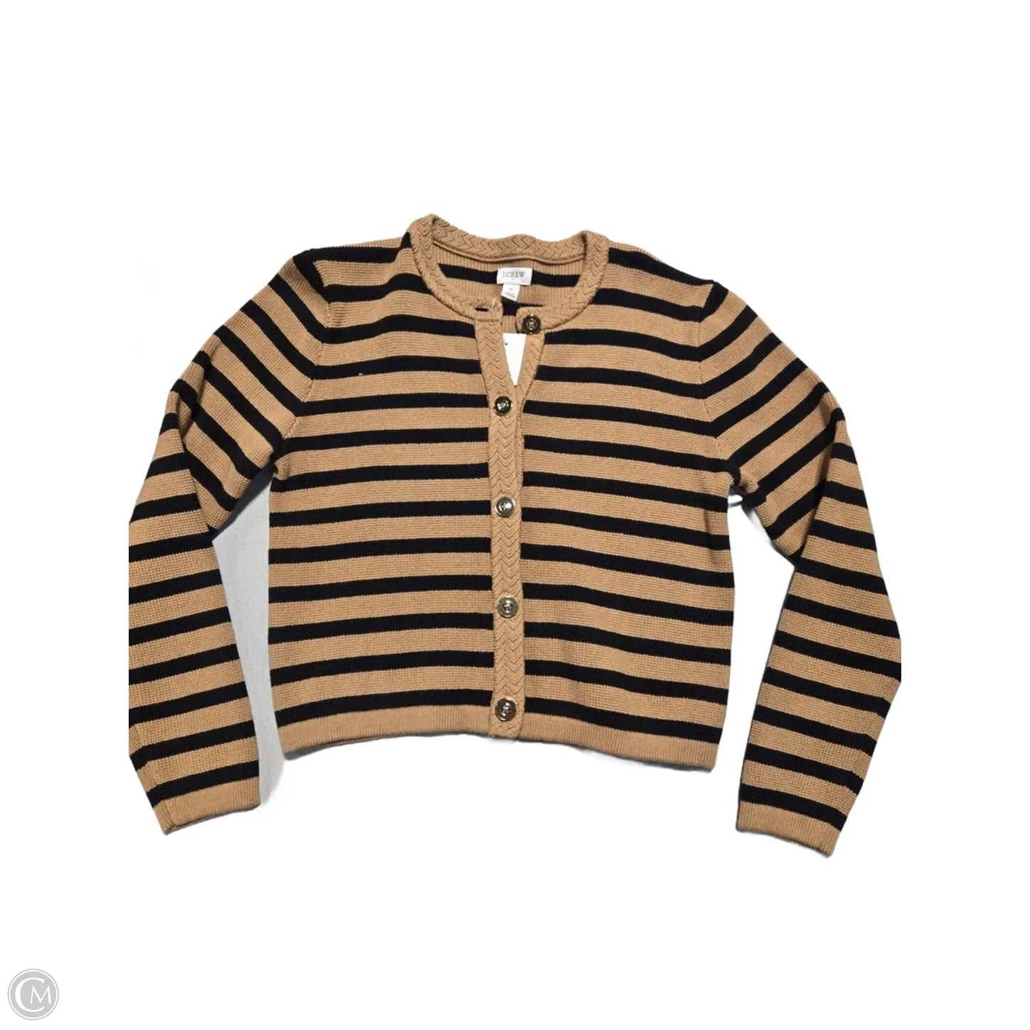 Sweater Cardigan By J. Crew In Striped Pattern, Size: S