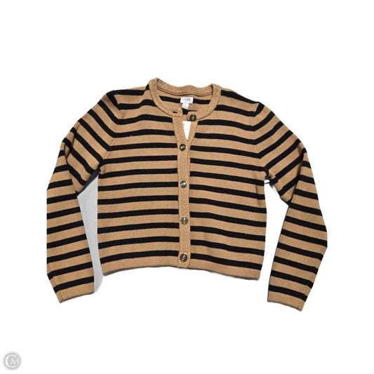 Sweater Cardigan By J. Crew In Striped Pattern, Size: S