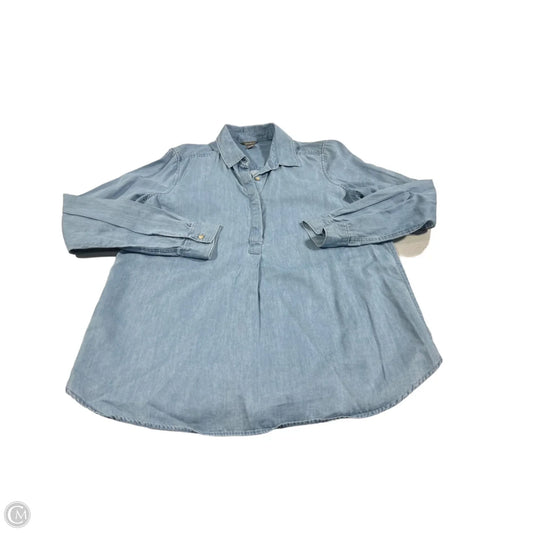 Top Long Sleeve By Eddie Bauer In Blue Denim, Size: M