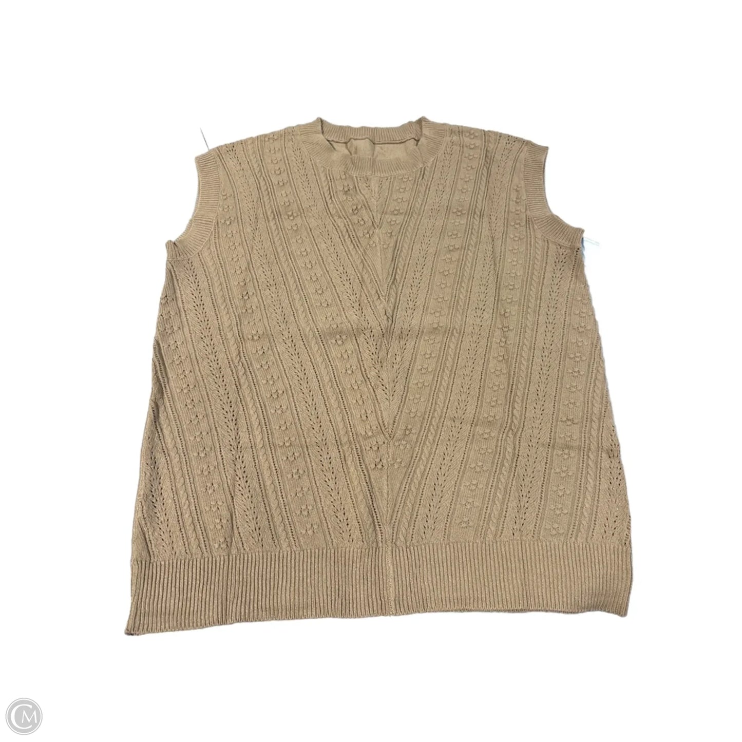 Vest Sweater By Cmf In Tan, Size: L