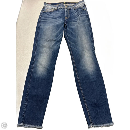 Jeans Skinny By 7 For All Mankind In Blue Denim, Size: 4