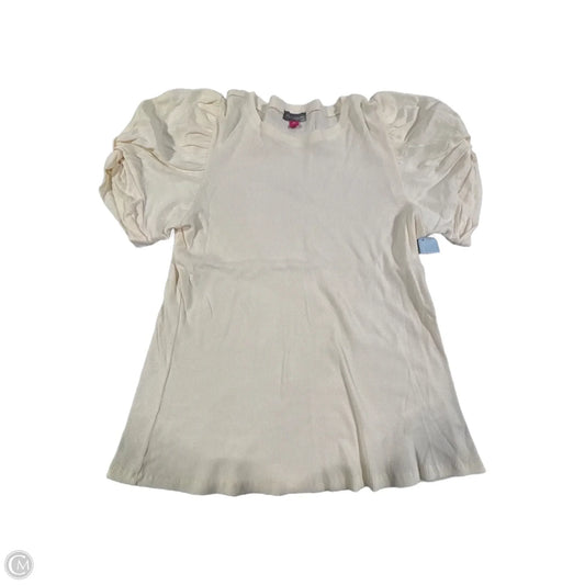Top Short Sleeve By Vince Camuto In Cream, Size: Xl