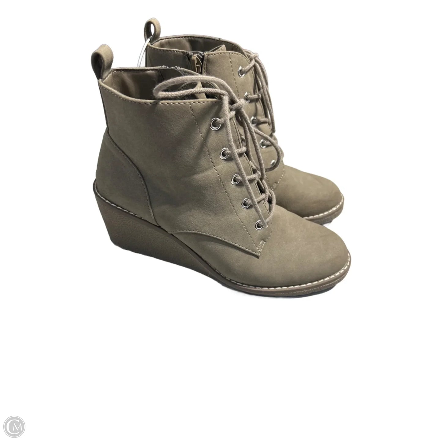 Shoes Heels Wedge By Ana In Beige, Size: 6.5