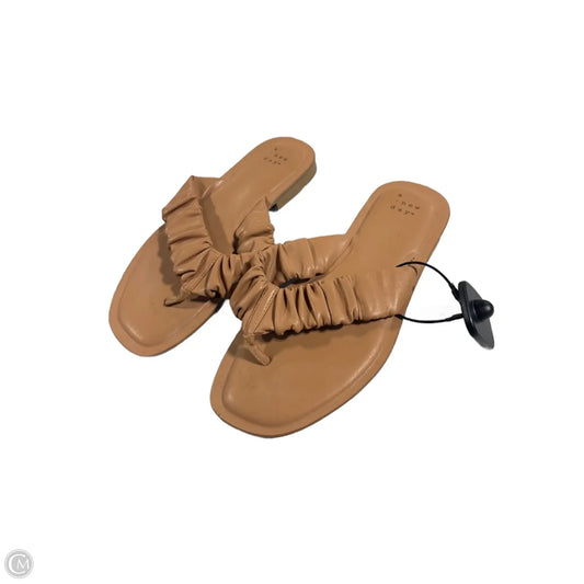 Sandals Flip Flops By A New Day In Tan, Size: 7