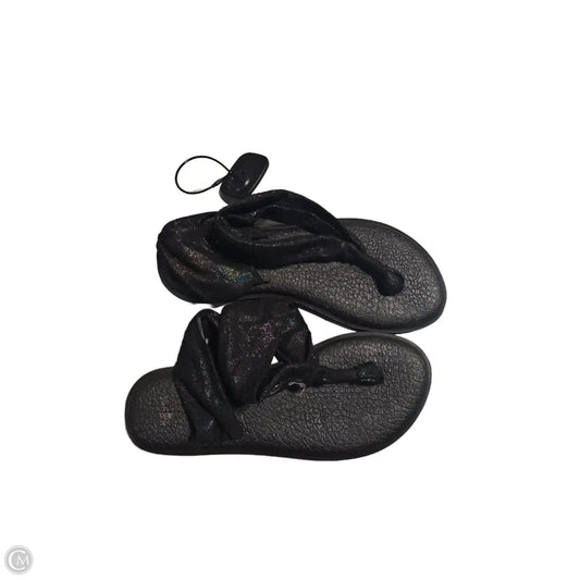 Sandals Flip Flops By Sanuk In Black, Size: 8