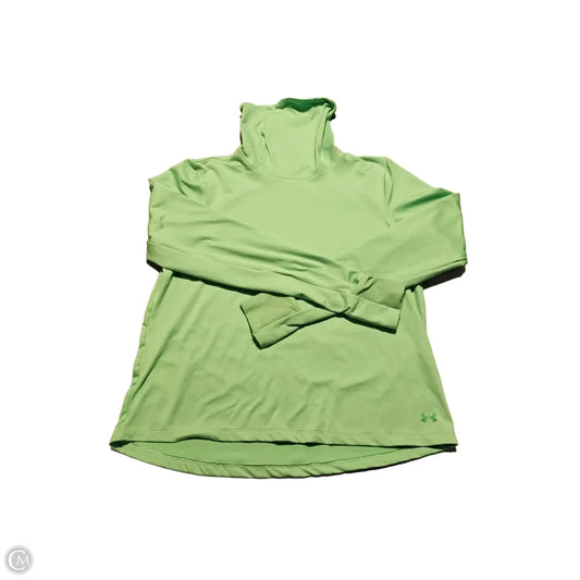 Athletic Top Long Sleeve Collar By Under Armour In Teal, Size: Xl