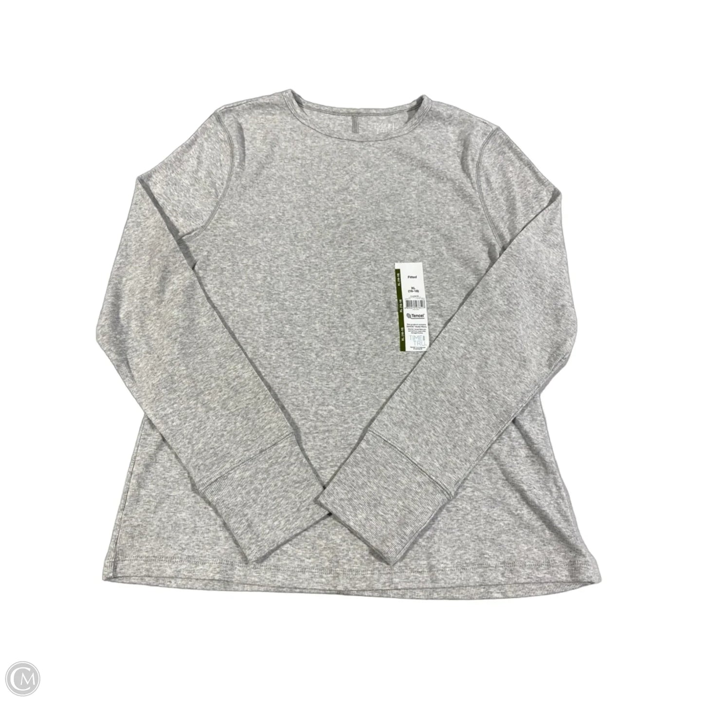 Top Long Sleeve Basic By Time And Tru In Grey, Size: Xl