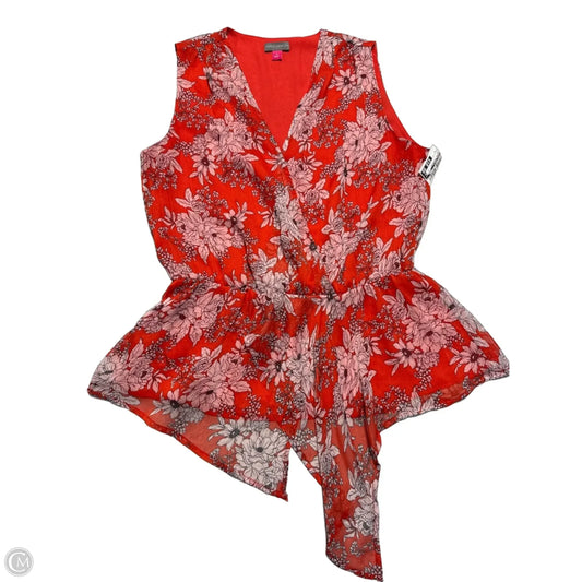 Blouse Sleeveless By Vince Camuto In Red, Size: S