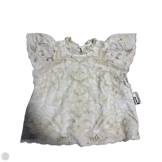 Top Sleeveless By Anthropologie In Tan & White, Size: S