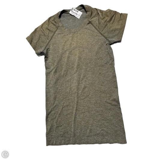 Athletic Top Short Sleeve By Lululemon In Green, Size: 4
