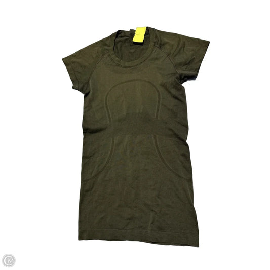 Athletic Top Short Sleeve By Lululemon In Green, Size: 4