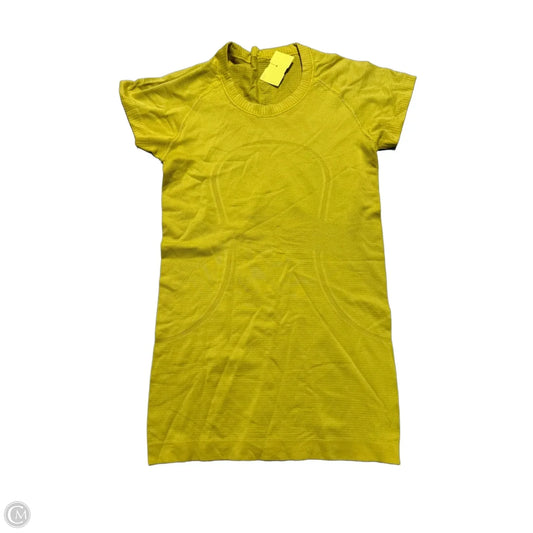 Athletic Top Short Sleeve By Lululemon In Yellow, Size: 4
