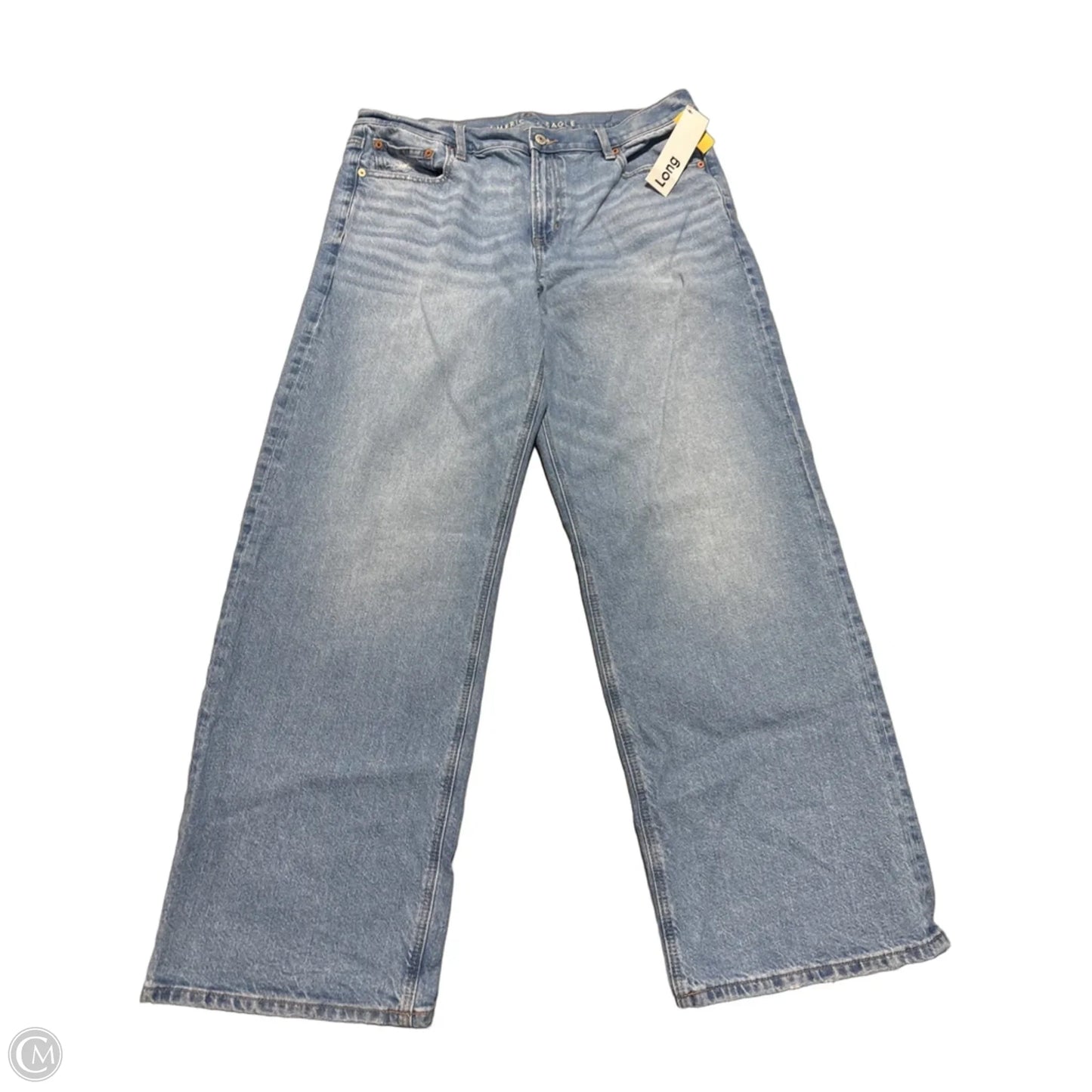 Jeans Wide Leg By American Eagle In Blue Denim, Size: 14l