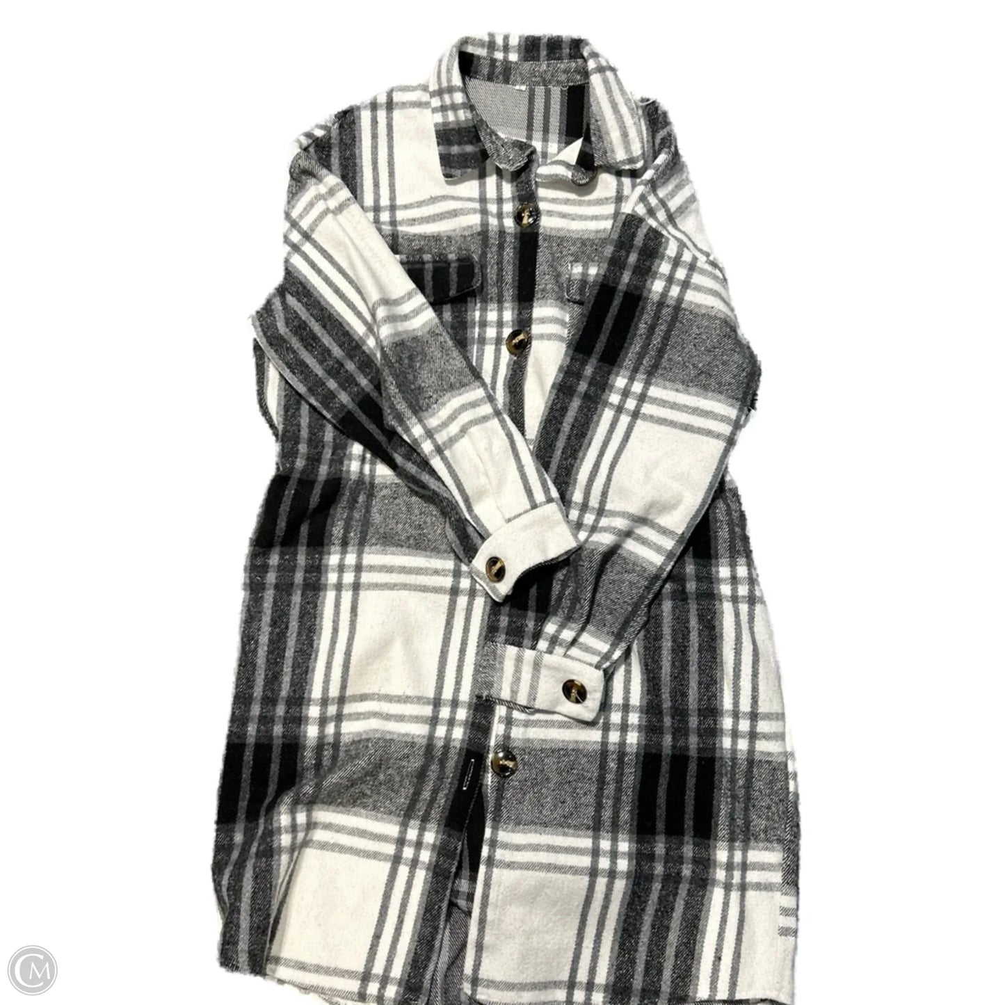 Jacket Shirt By Cmf In Plaid Pattern, Size: L