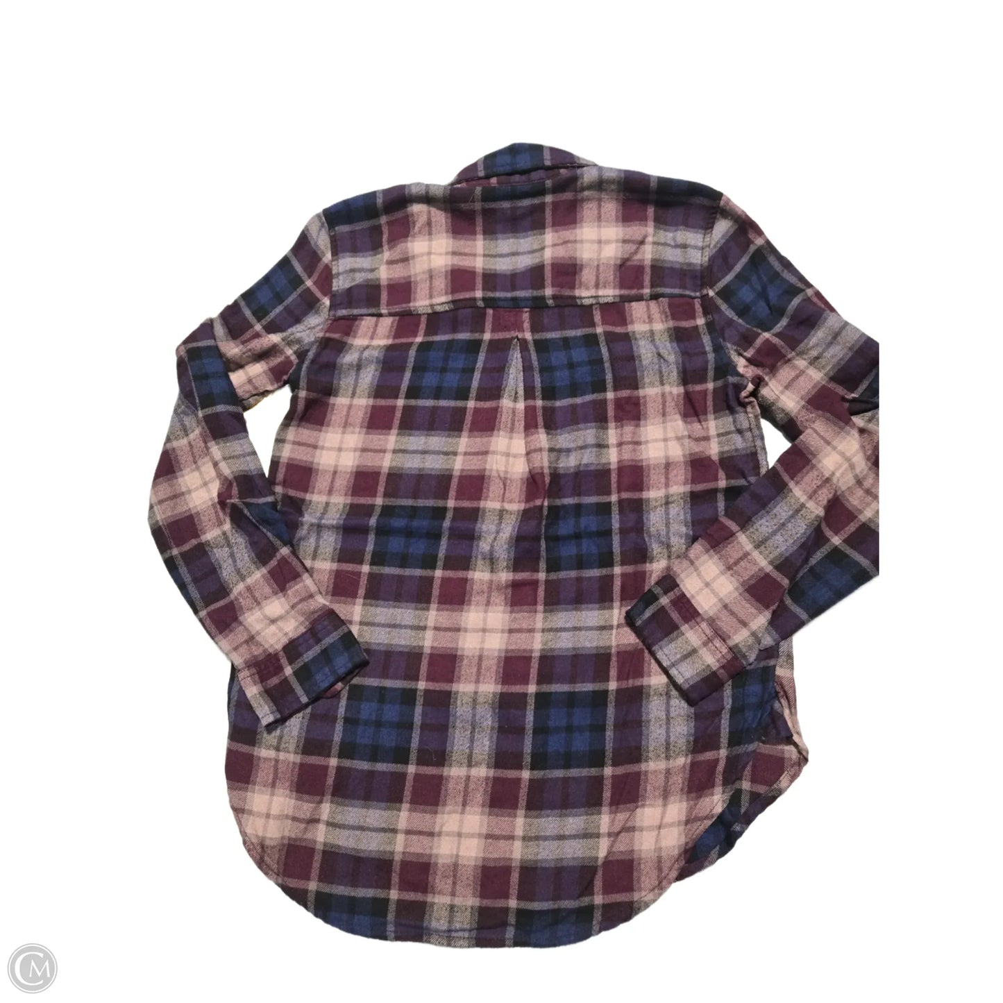 Top Long Sleeve By American Eagle In Plaid Pattern, Size: S