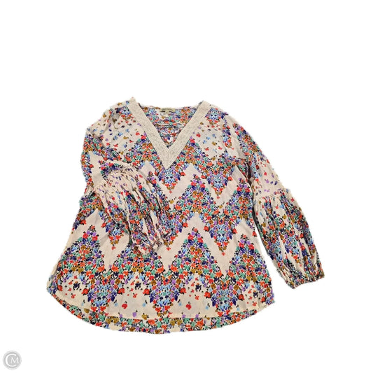Top 3/4 Sleeve By Democracy In Floral Print, Size: S