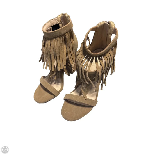 Sandals Heels Block By Cmc In Tan, Size: 6