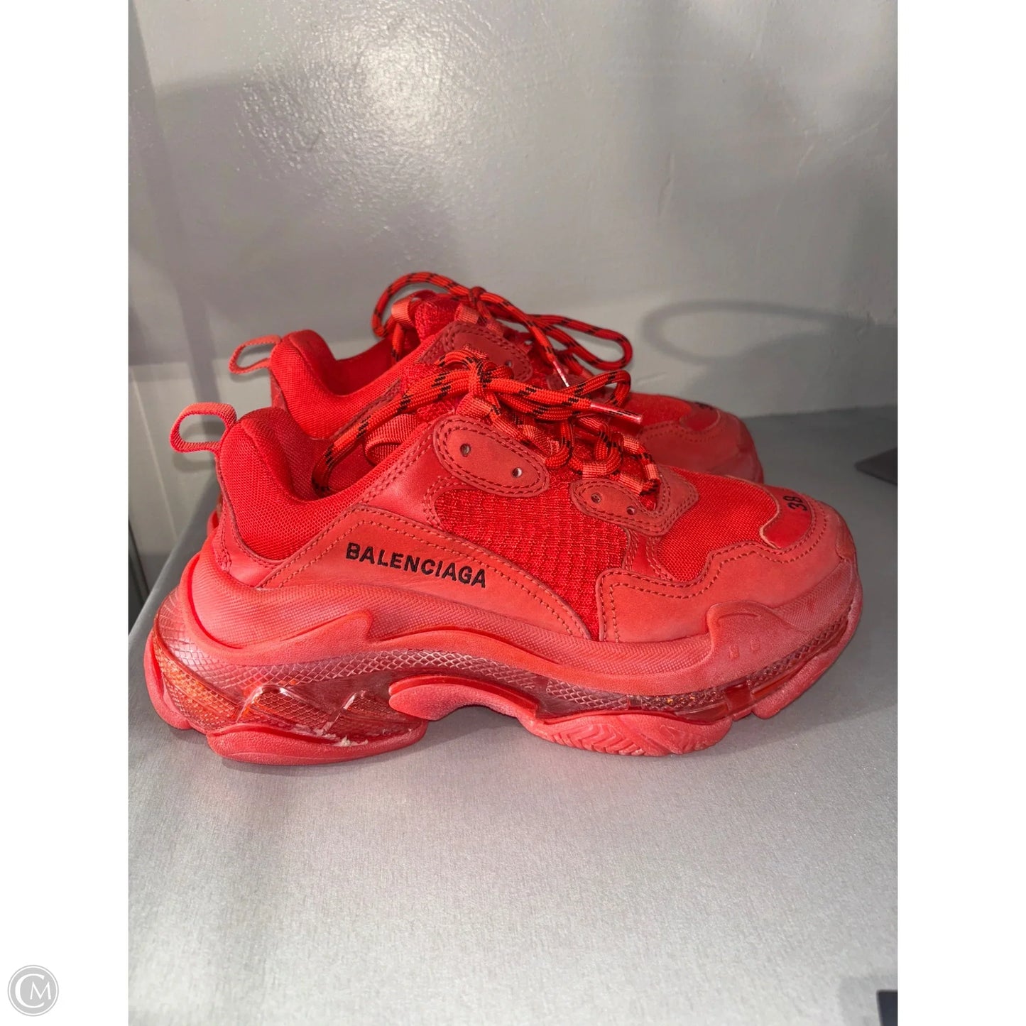 Shoes Luxury Designer By Balenciaga In Red, Size: 7.5