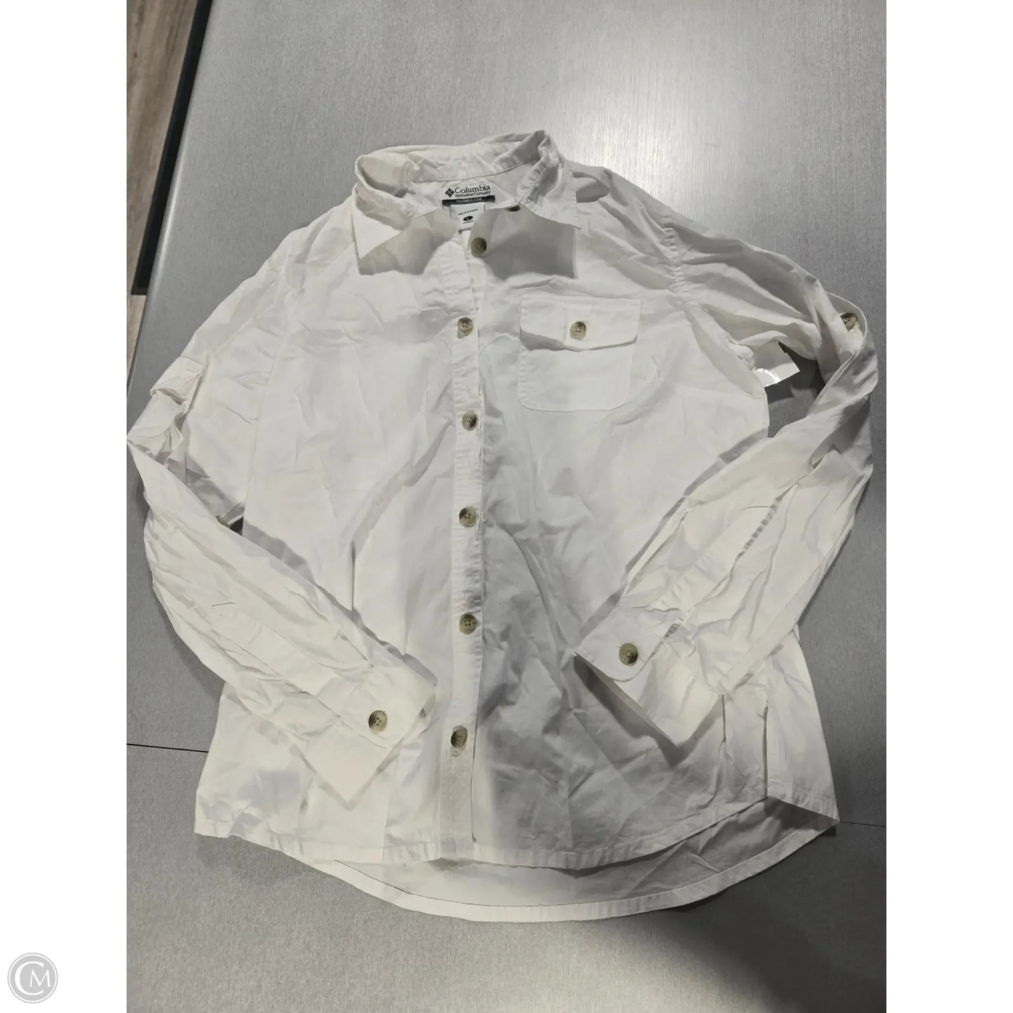 Top Long Sleeve Basic By Columbia In White, Size: L