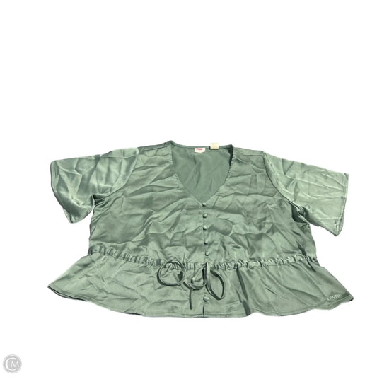 Top Short Sleeve By Levis In Green, Size: M