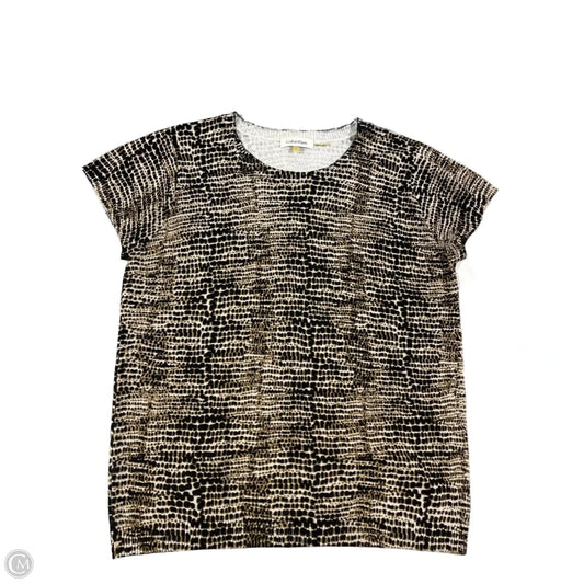 Top Short Sleeve By Calvin Klein In Animal Print, Size: L