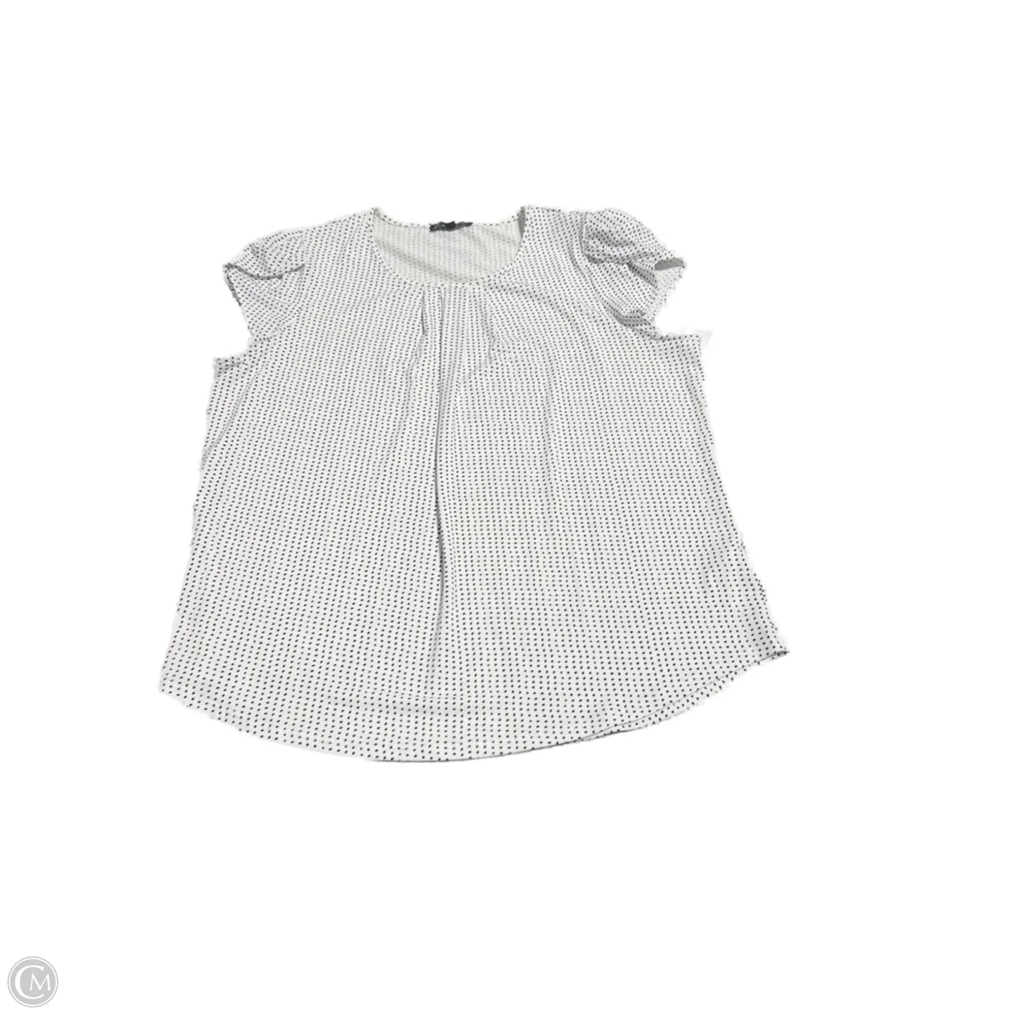 Top Short Sleeve By Adrianna Papell In Polkadot Pattern, Size: L