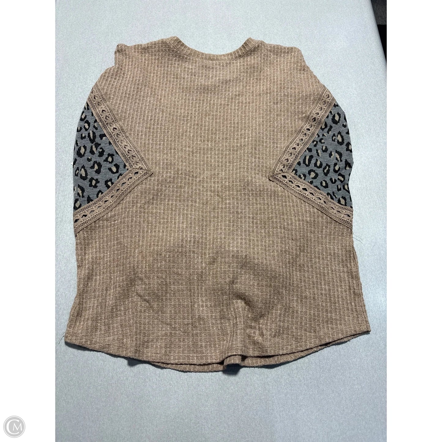 Top 3/4 Sleeve By In Studio In Brown, Size: M