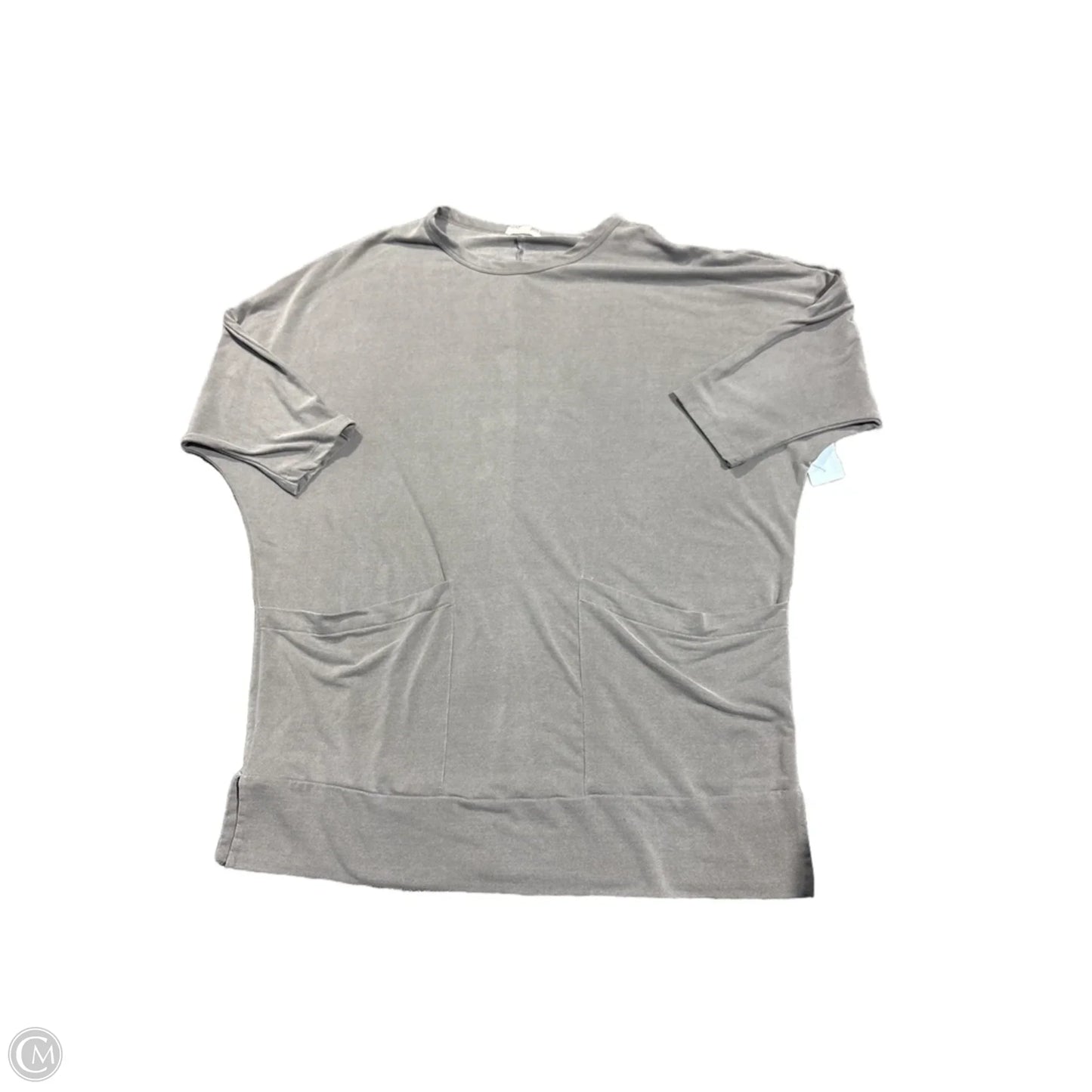 Top Short Sleeve By Cmc In Grey, Size: L