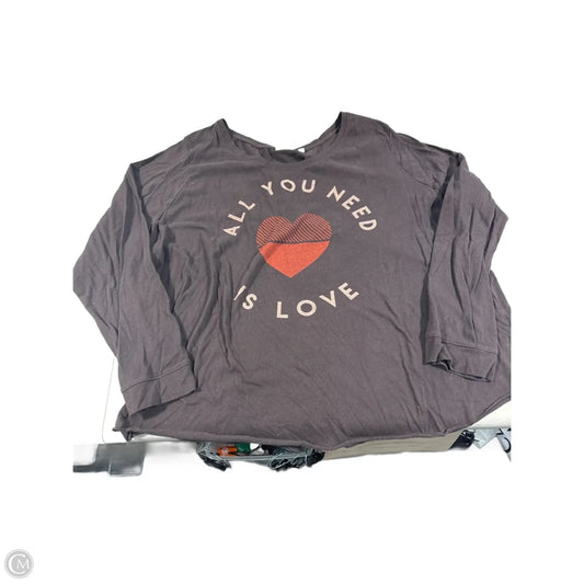 Top Long Sleeve By Junk Food In Brown, Size: 3x