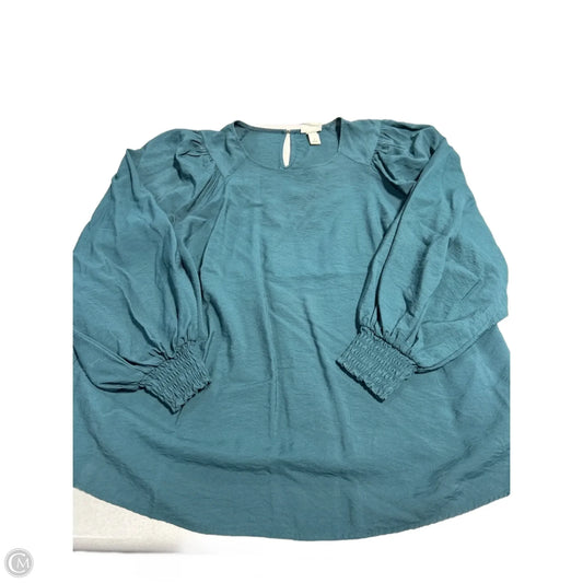 Blouse Long Sleeve By Ava & Viv In Green, Size: 1x