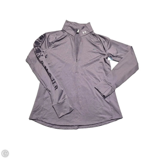 Athletic Top Long Sleeve Collar By Under Armour In Purple, Size: L