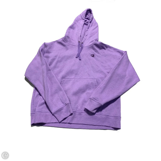 Sweatshirt Hoodie By Champion In Purple, Size: L
