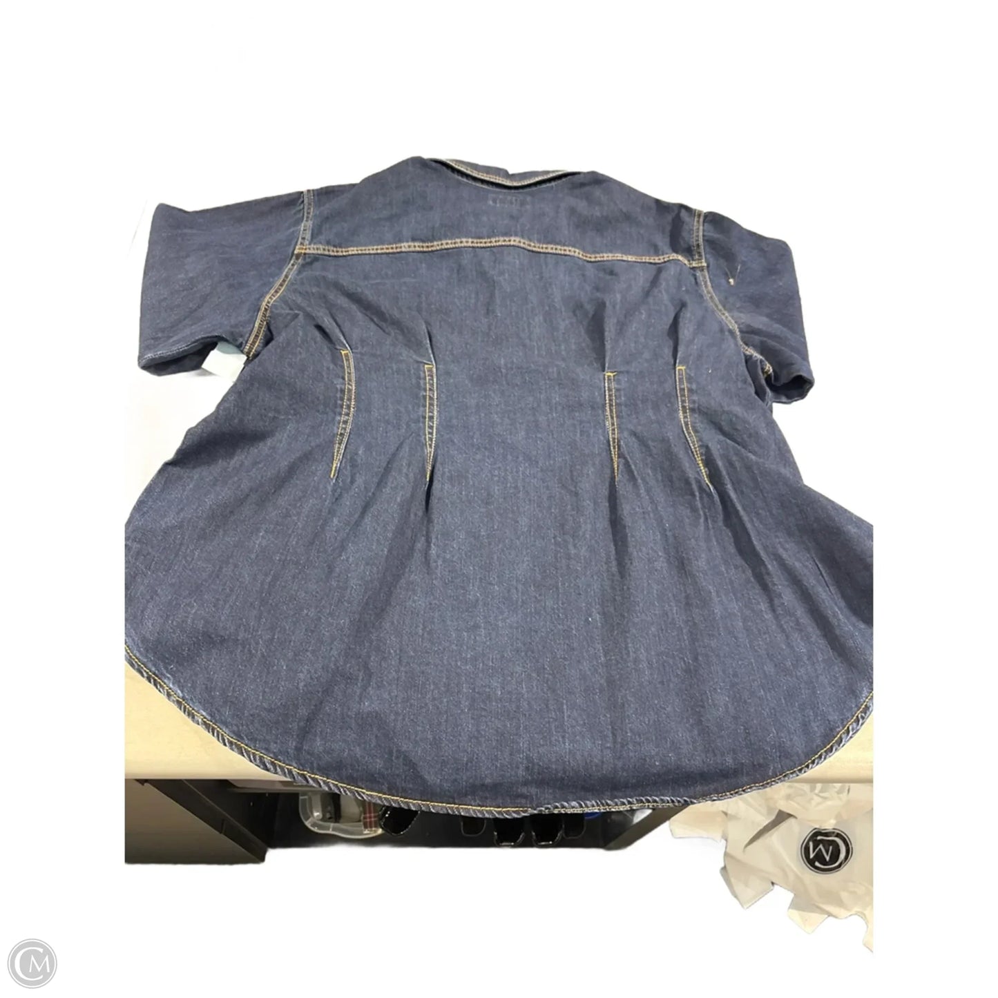 Top Long Sleeve By Ava & Viv In Blue Denim, Size: 2x
