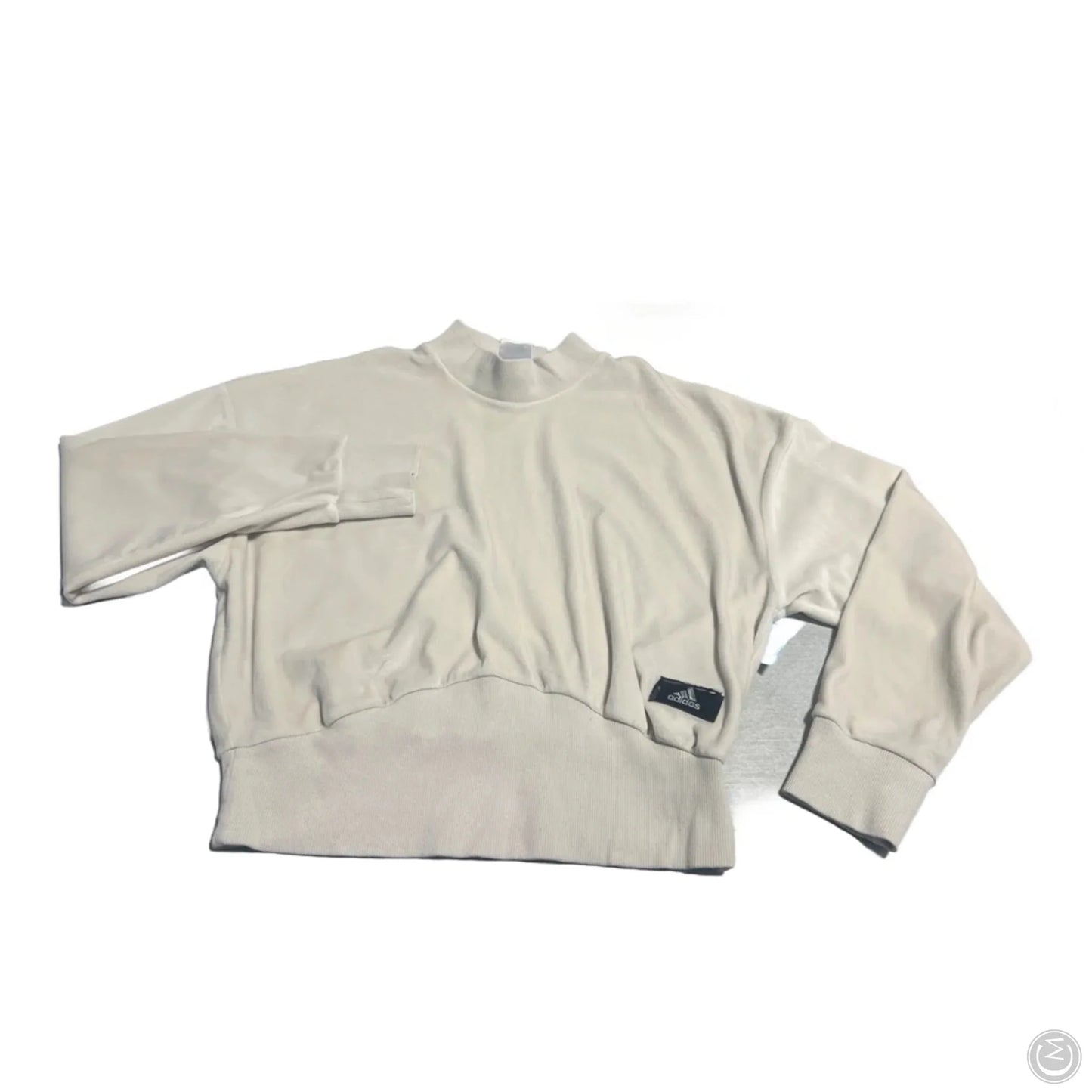 Top Long Sleeve By Adidas In Cream, Size: S