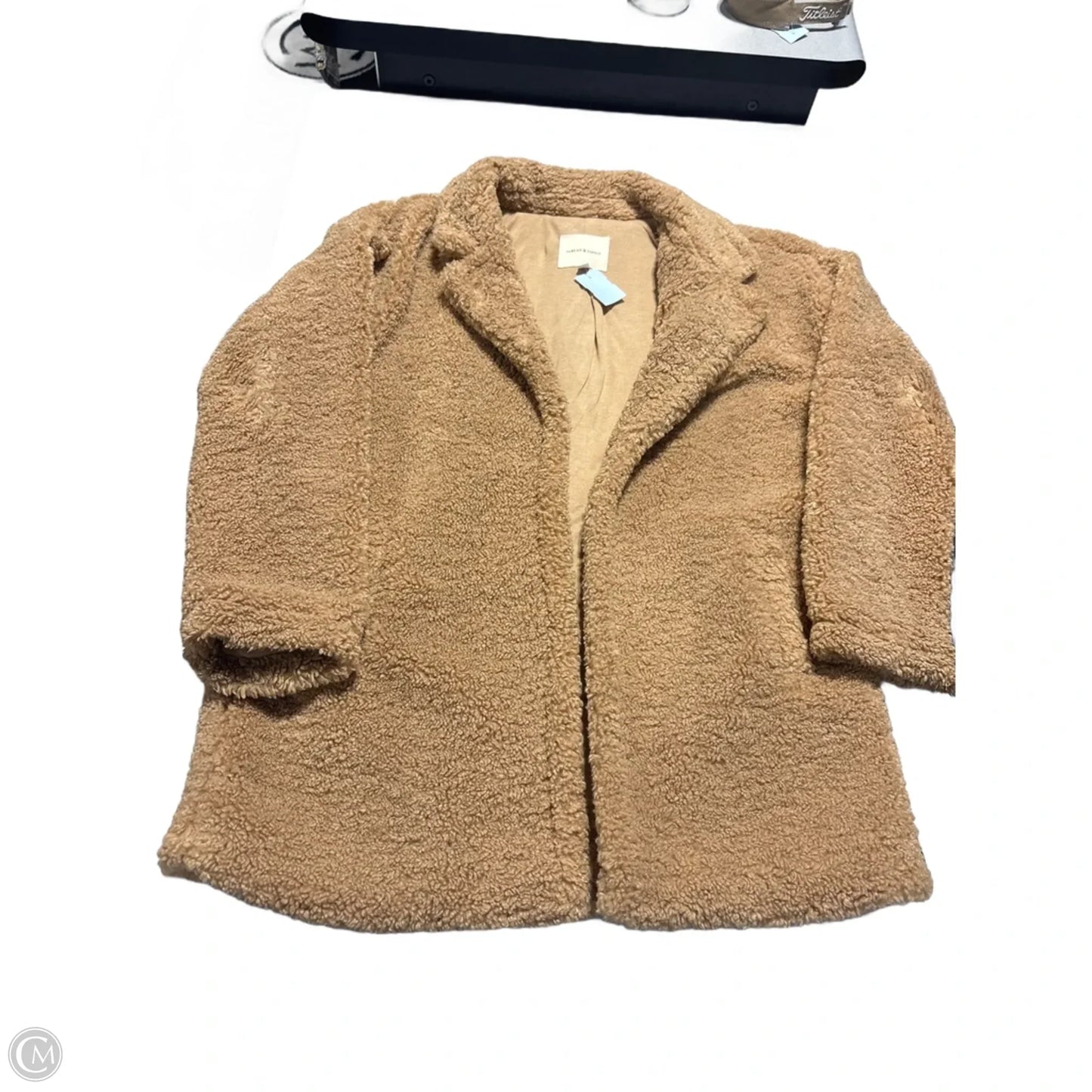 Coat Faux Fur & Sherpa By Thread And Supply In Tan, Size: L