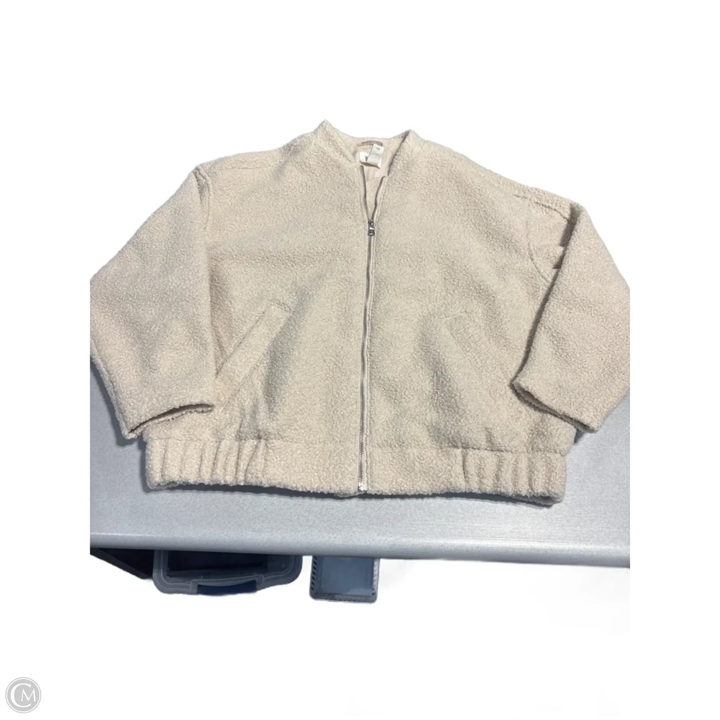 Coat Faux Fur & Sherpa By H&m In Tan, Size: M