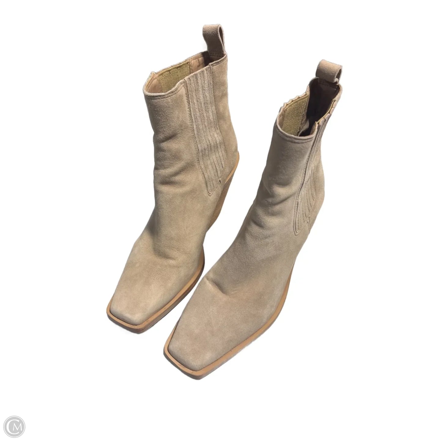 Boots Ankle Heels By Vince Camuto In Tan, Size: 8