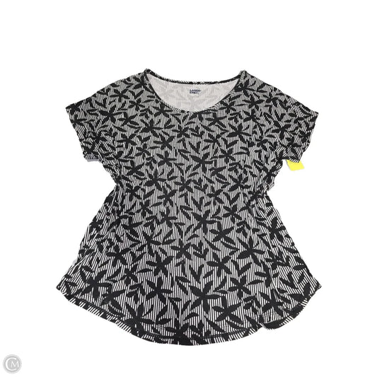 Top Short Sleeve By Lands End In Black & White, Size: L
