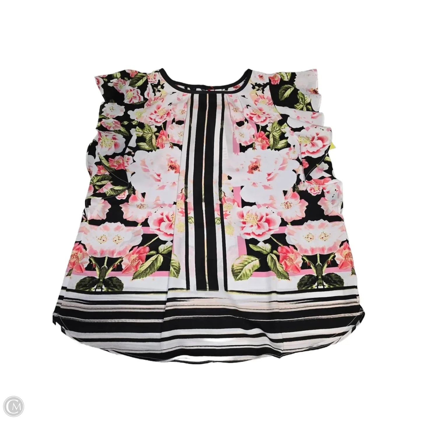 Top Short Sleeve By Elle In Floral Print, Size: M