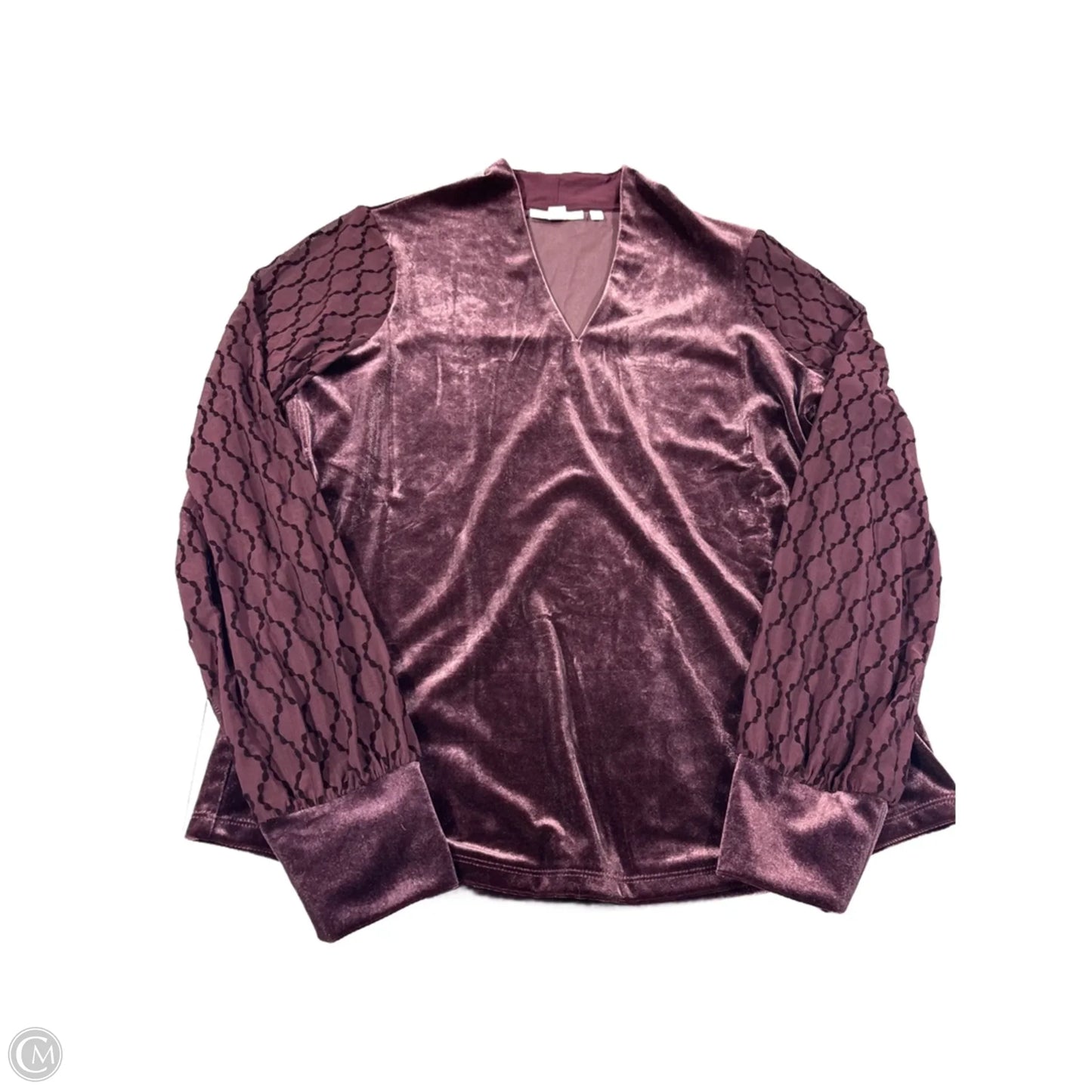 Blouse Long Sleeve By Chicos In Purple, Size: S