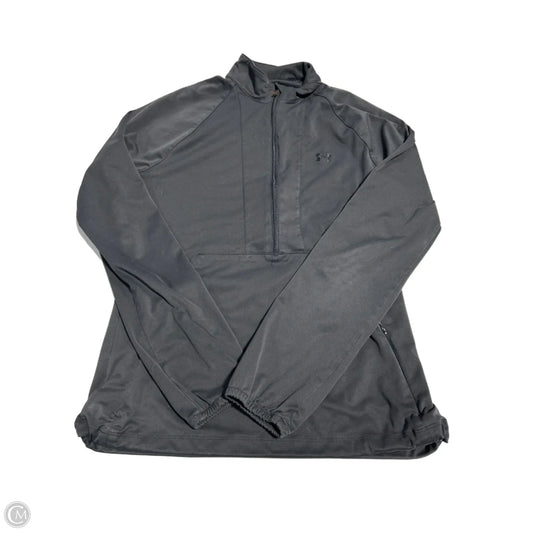 Athletic Top Long Sleeve Collar By Under Armour In Black, Size: Xs