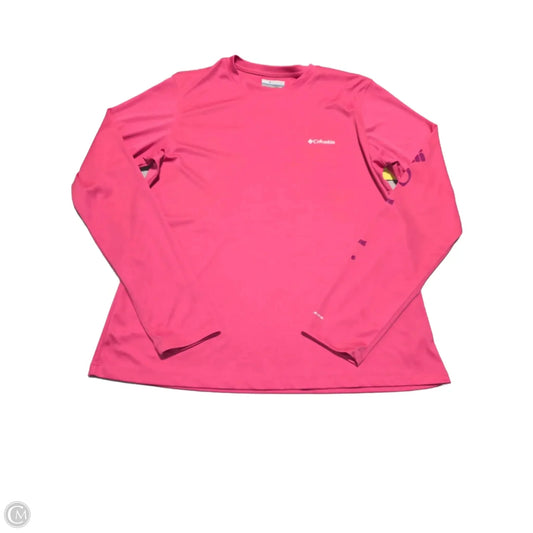 Athletic Top Long Sleeve Collar By Columbia In Pink, Size: L