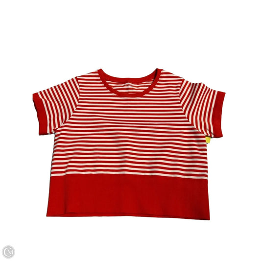 Top Short Sleeve By Aerie In Red & White, Size: Xl