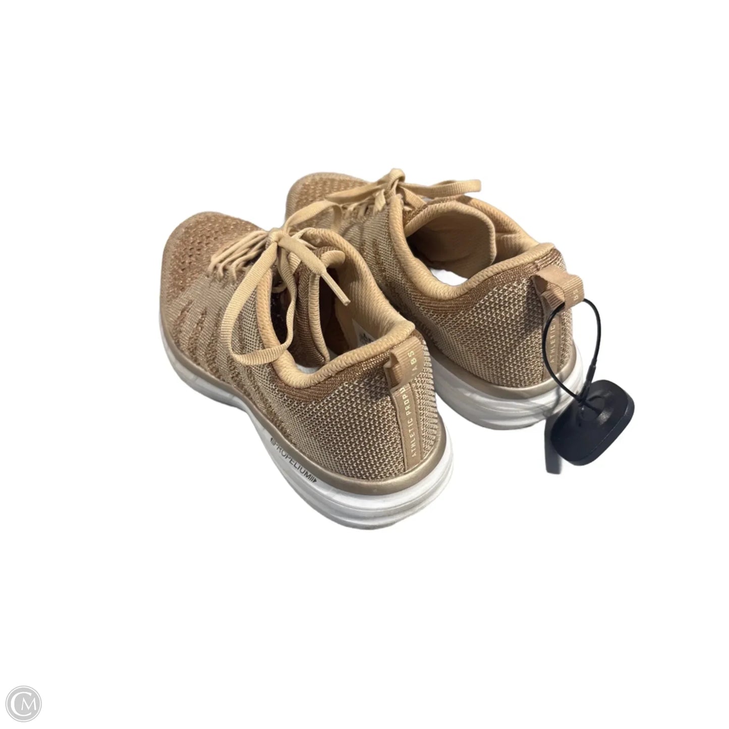 Shoes Designer By Apl In Gold, Size: 8.5