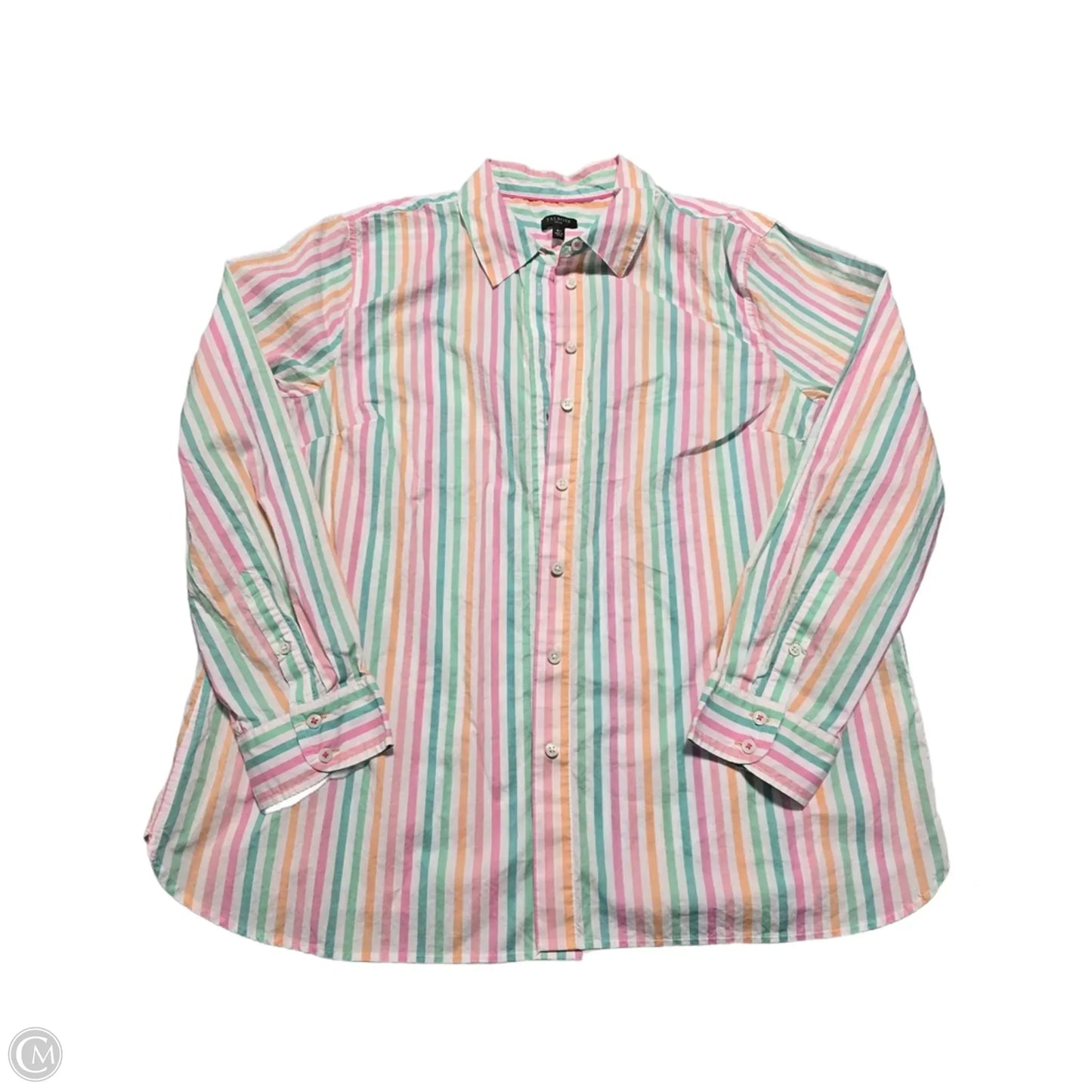 Top Long Sleeve By Talbots In Striped Pattern, Size: Xlp